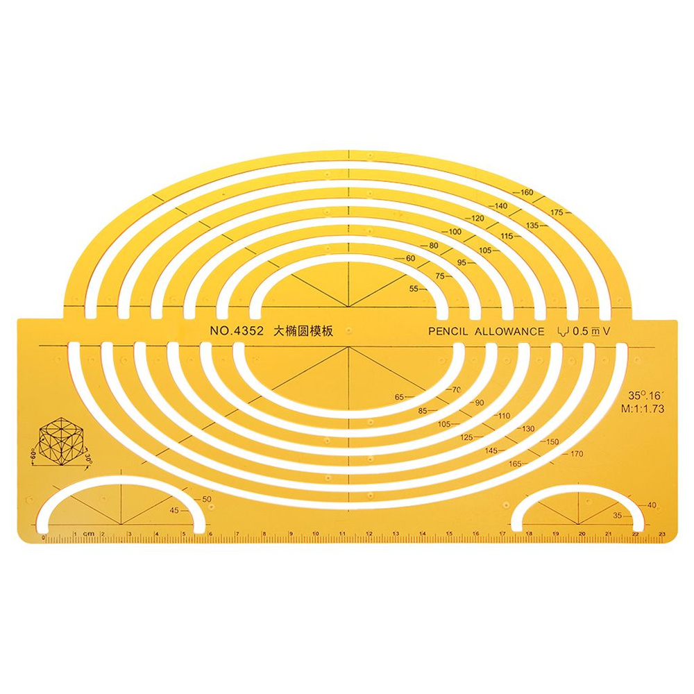 Канцтовары,4352 желтый K-гель большой овальный шаблон, 1 шт  #1