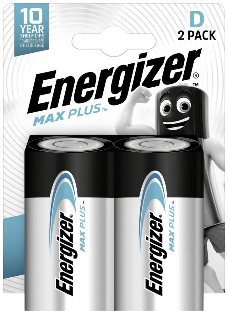 Батарейка D Energizer Max Plus LR20, алкалиновая 2 шт #1