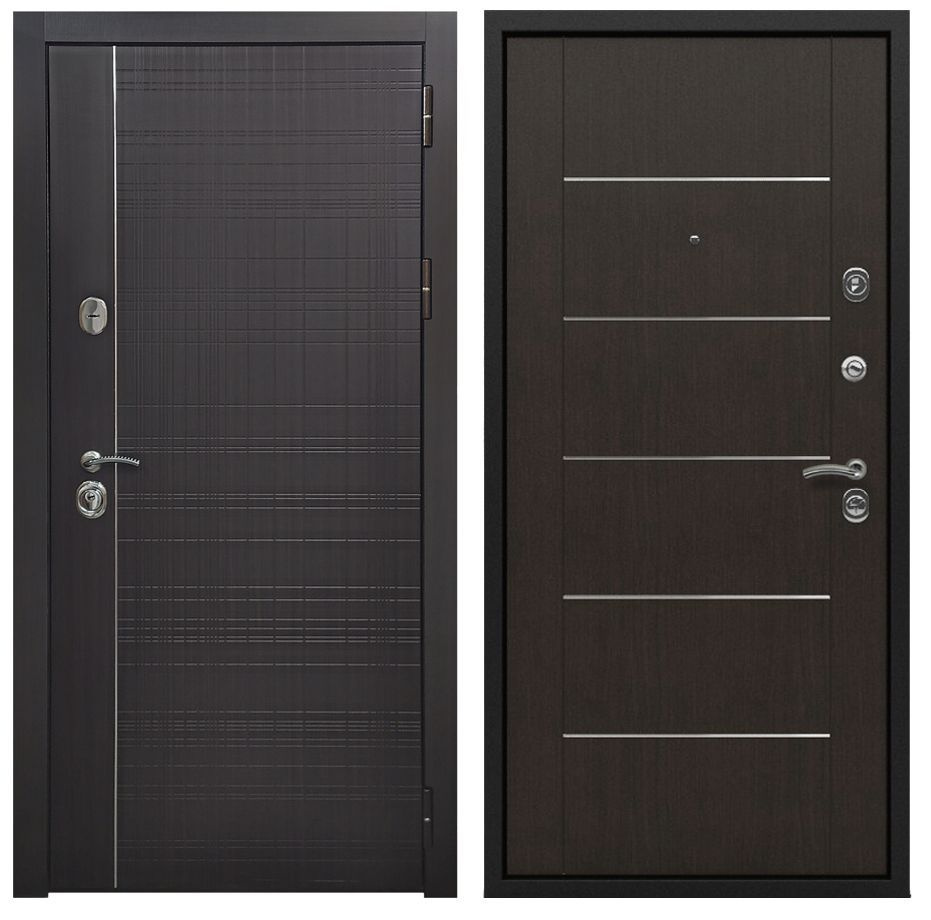 Входная металлическая дверь для квартиры ДПБ "Техно New В-03 Венге", 880х2050, тепло-шумоизоляция, Закрытый #1
