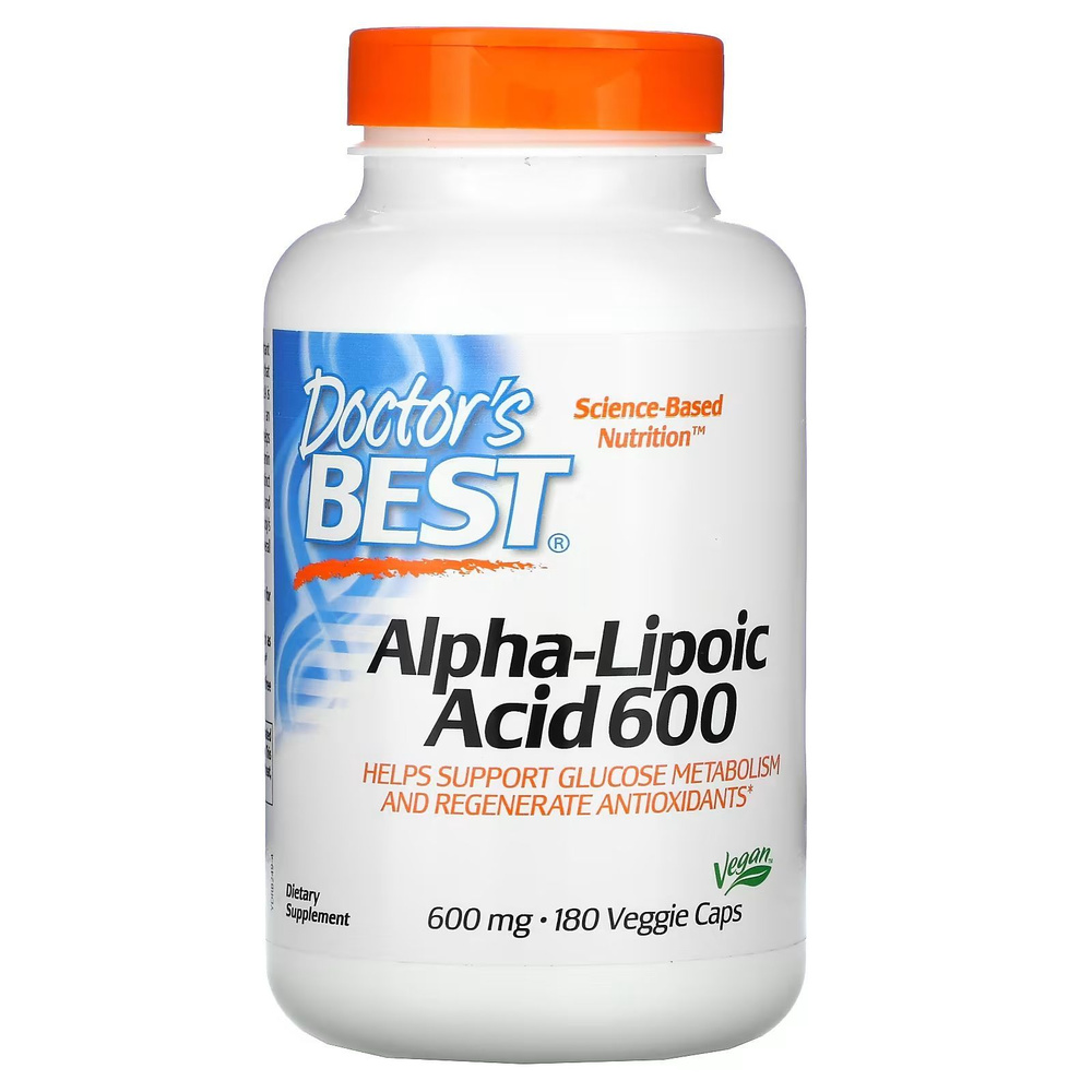 Альфа Липоевая кислота 600 Doctor's Best Alpha-Lipoic Acid 600 мг, 180 вегетарианских капсул  #1