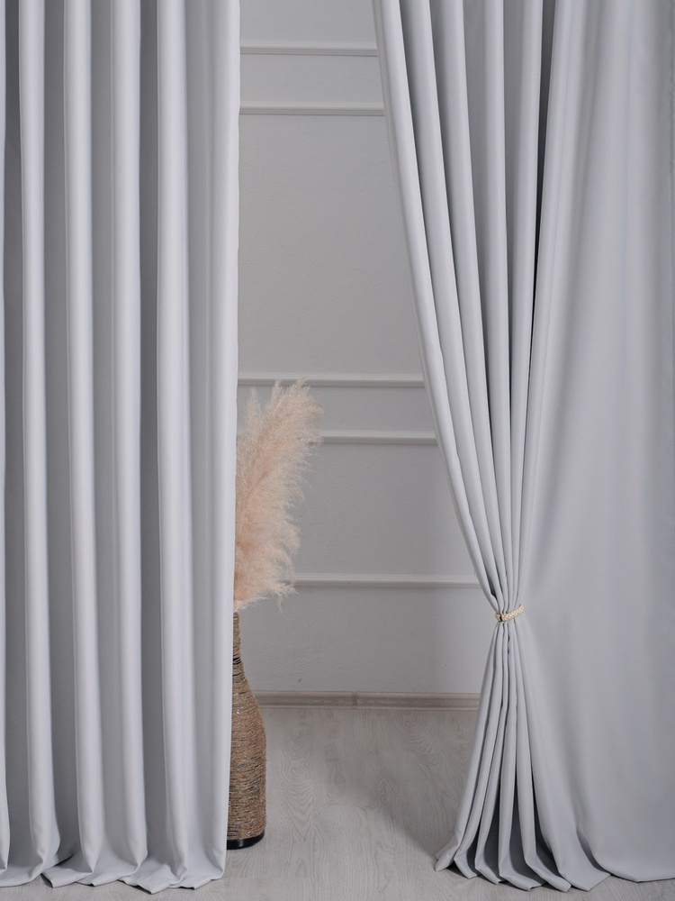 Айвори Комплект штор Блэкаут-Жасмин 270х400см, пыльно-белый  #1