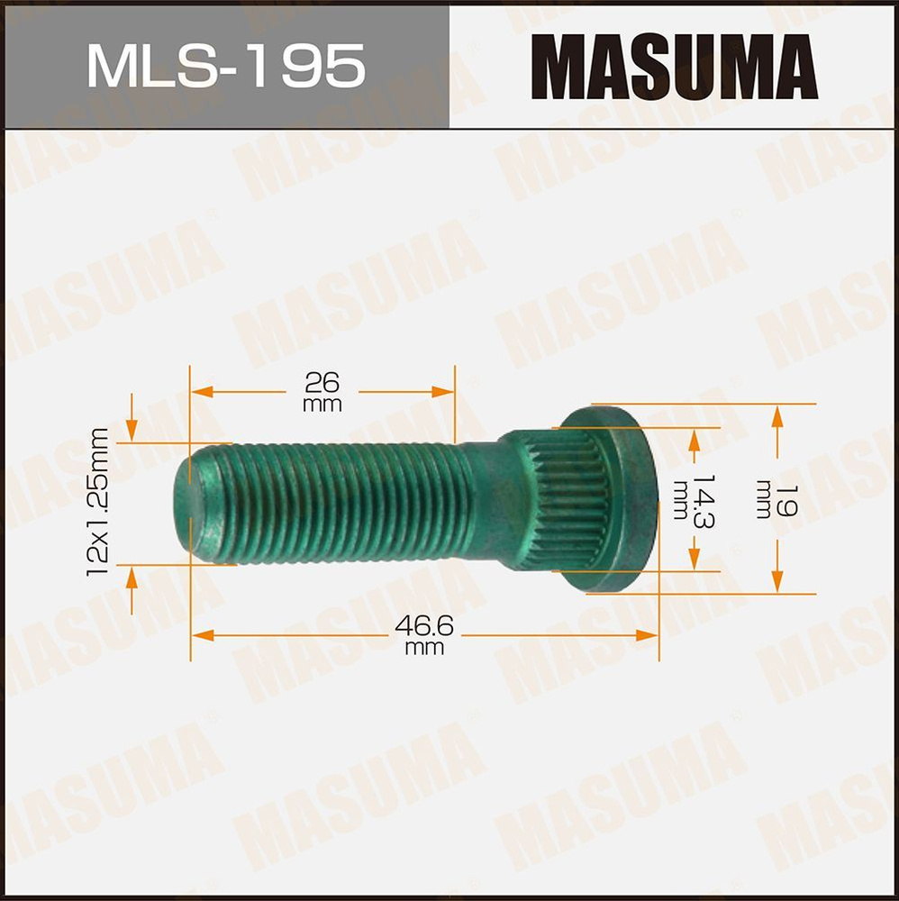Masuma Шпилька колеса М12 х 1,25, 26 мм, 1 шт. #1