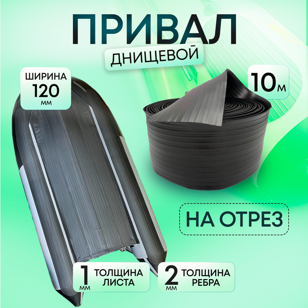 Привал лодочный днищевой ПВХ 120 мм. Лента для бронирования днища лодки; для лодок ПВХ.Цвет:Черный 10м. #1