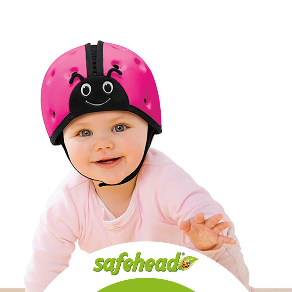 Мягкая шапка-шлем для защиты головы SafeheadBABY. Божья коровка. Цвет: розовый  #1