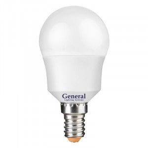 Светодиодная LED лампа General шар P45 E14 10W 4500K 4K 45х80 пластик/алюм GLDEN-G45F-10-230-E14-4500, #1
