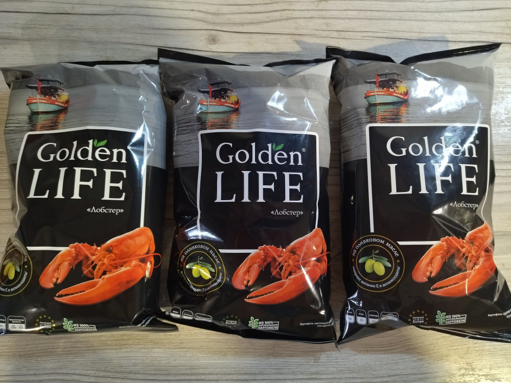 Чипсы Golden Life со вкусом Лобстера 90 г 3 шт. #1