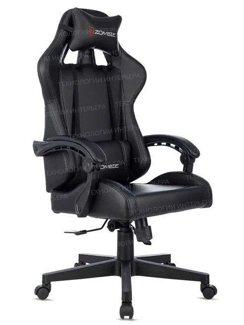 Кресло игровое Zombie GAME TETRA черный/карбон / Компьютерное геймерское кресло, крестовина пластик  #1