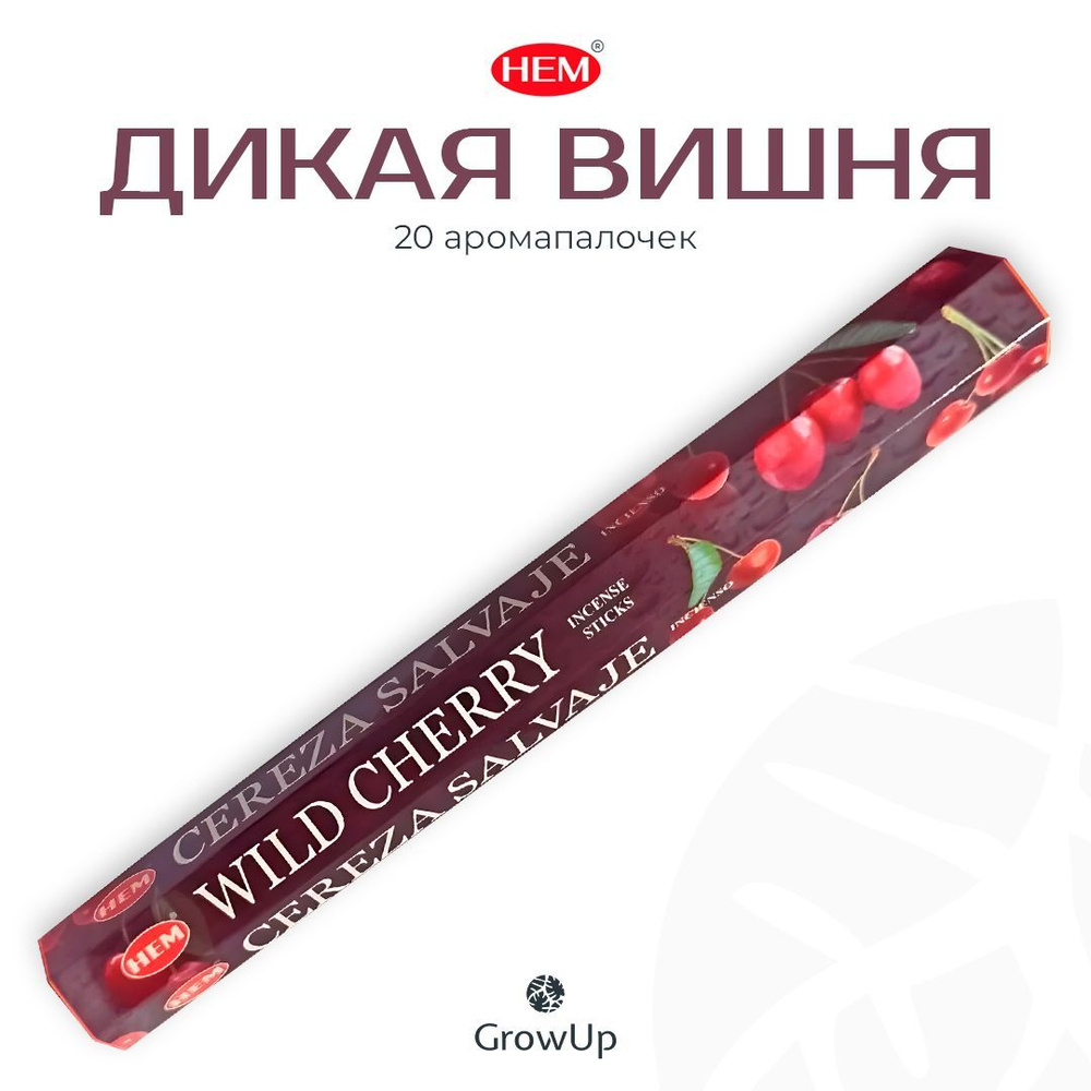 HEM Дикая Вишня - 20 шт, ароматические благовония, палочки, Wild Cherry - Hexa ХЕМ  #1