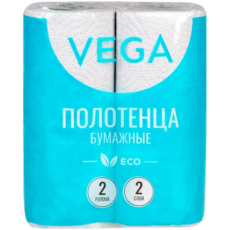 Vega Бумажные полотенца 2х-слойные, 2 рулона в уп, серый #1