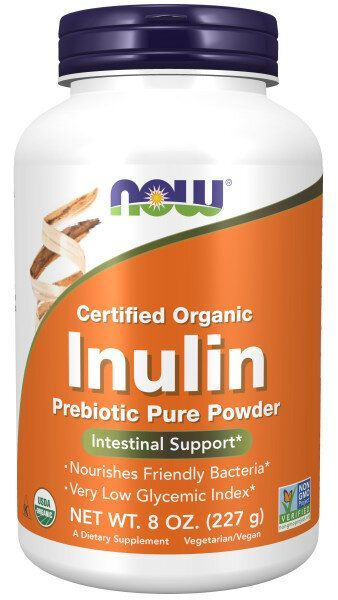 NOW Инулин-пребиотик порошок 227 гр Inulin Prebiotic Pure Powder. Улучшает микрофлору и перистальтику #1