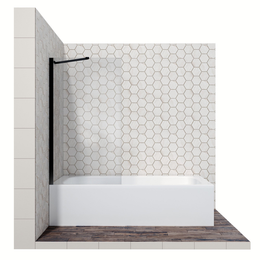 Стеклянная шторка для ванной с неподвижной дверью Ambassador Bath Screen 16041206: ширма для ванны стекло #1
