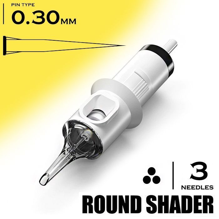 Картриджи для тату и перманентного макияжа QUELLE Premium Round Shader 30/3RS 0,30мм - 20шт/уп  #1