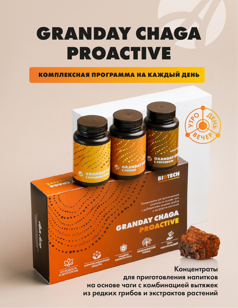 Granday Chaga Proactive Концентраты для приготовления напитков с иммуномодулирующим, адаптогенным действием #1