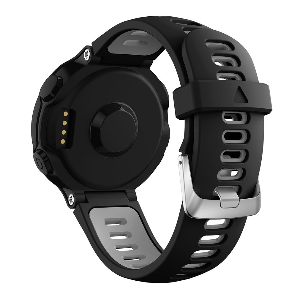 Силиконовый ремешок для Garmin Forerunner 735XT 220 230 235 620 630 - черный с серым  #1