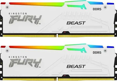 Kingston Fury Оперативная память Beast White RGB DDR5 5200 МГц 2x16 ГБ (KF552C40BWAK2-32)  #1