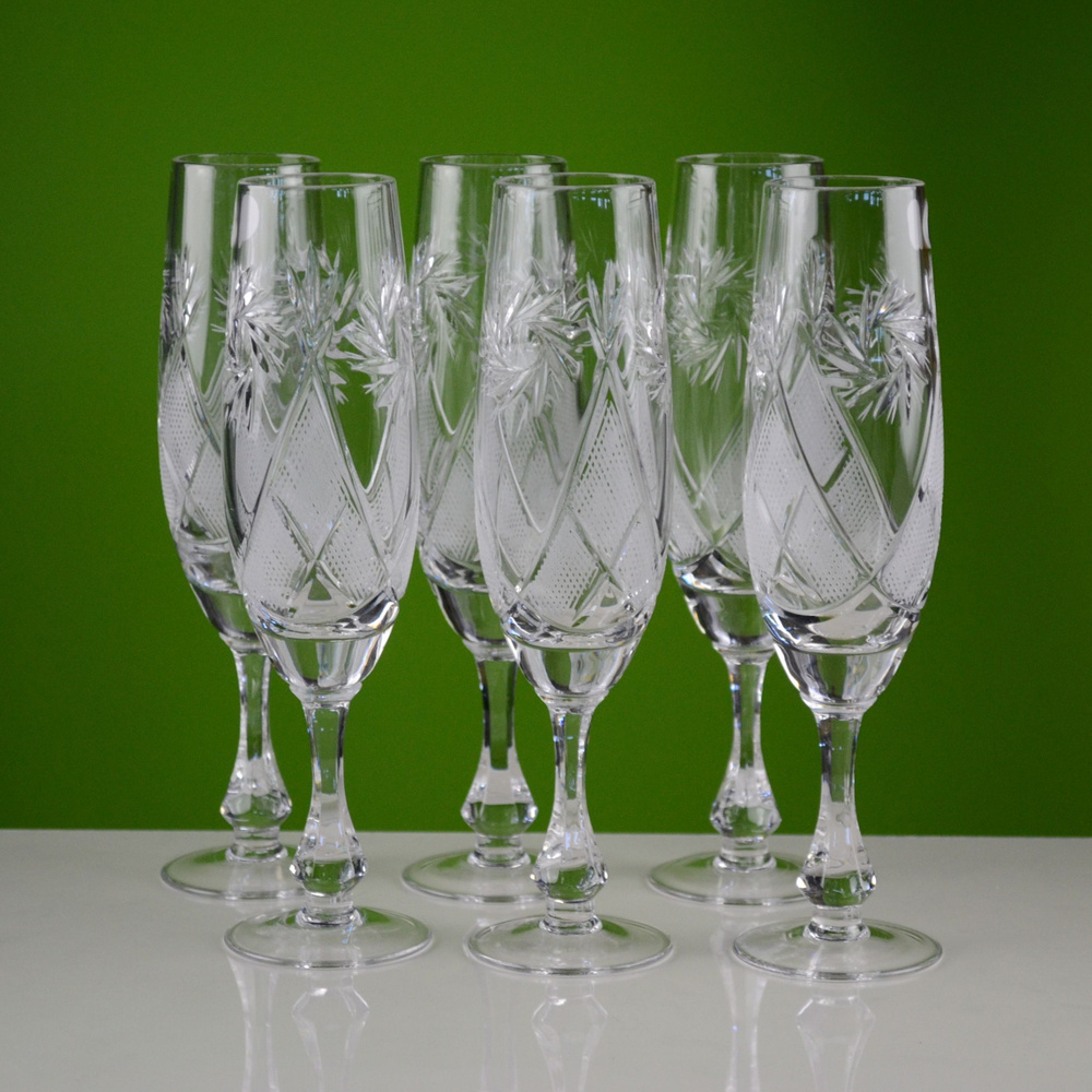 Бокалы хрусталь Неман стеклозавод набор 6 шт, 170 мл, (6874 1000/1), для шампанского, вина, игристых #1