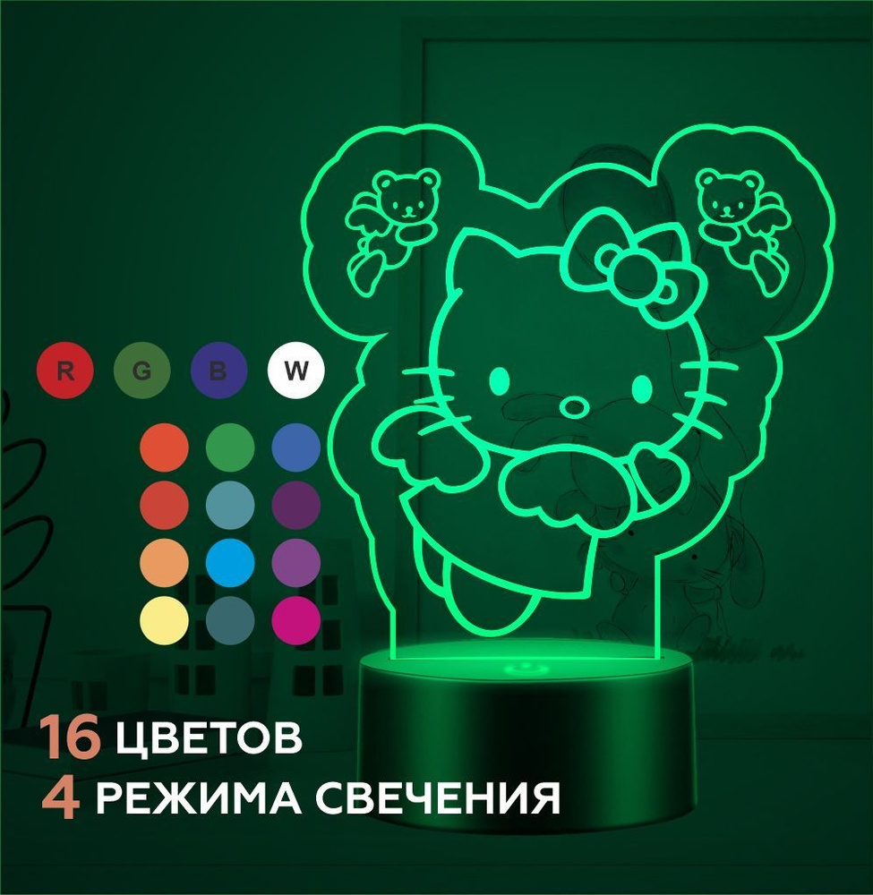 Детский ночник 3D Hello Kitty #1