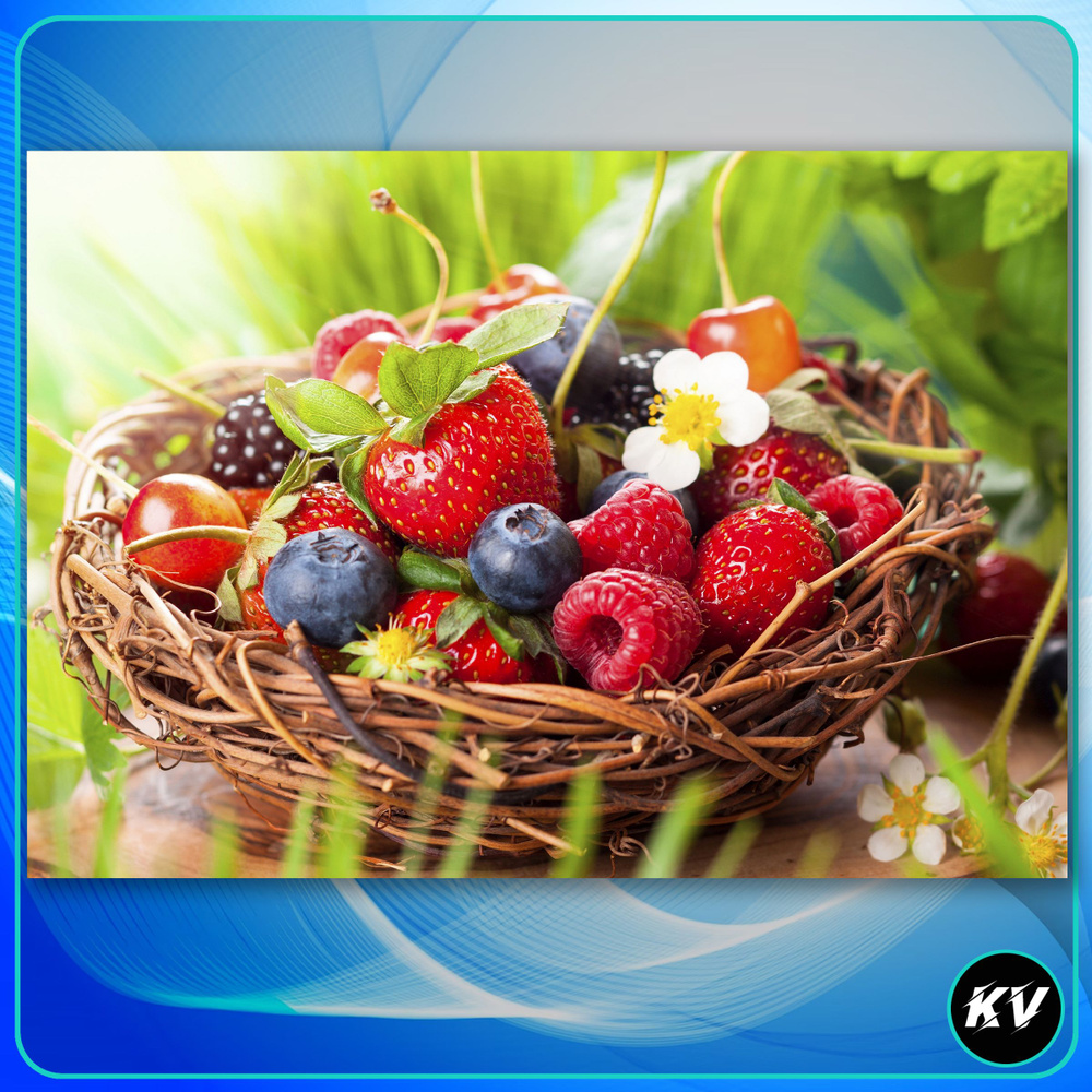 КартинВагон Картина "Еда фрукты ягоды на кухню интерьер 3-9", 40 х 30 см  #1