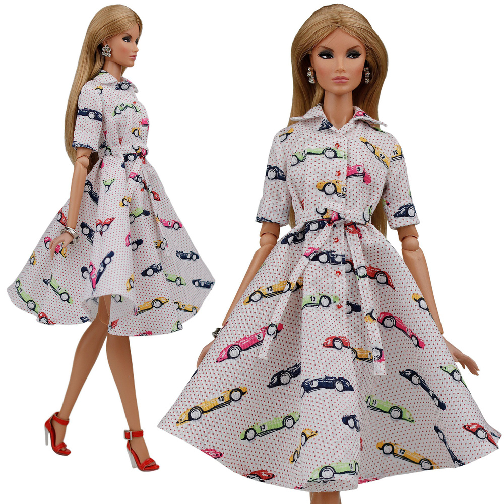 Платье-рубашка "Автоледи" для кукол 29 см одежда для куклы типа Барби, Poppy Parker, Fashion Royalty #1