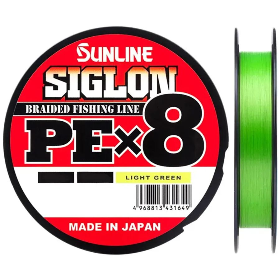 Шнур для рыбалки Sunline SIGLON X8 #0.8 12LB (150 м, 0.153 мм, 6.0 кг, светло-зелёный) / Плетенка для #1