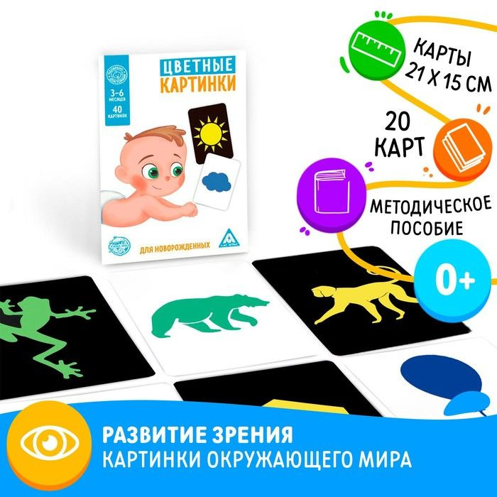 Цветные картинки для новорождённых, 20 картинок #1