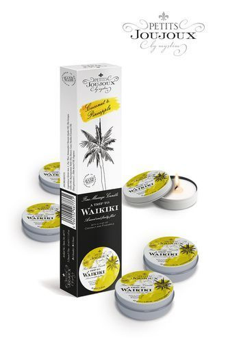 Набор из 5 эротических массажных свечей Petits JouJoux Waikiki Beach Refill пина колада 33 гр. интимная #1