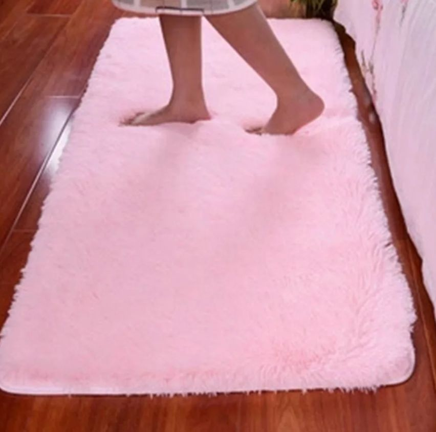 Коврик Пушистик для ванной комнаты и спальни, прямоугольный, 70х50 см, (розовый)  #1