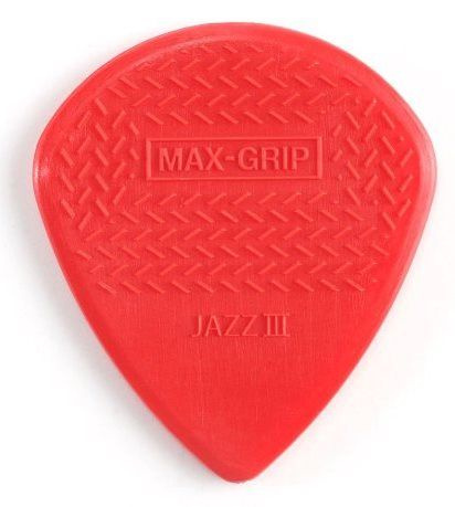 Медиатор dunlop 471r3n nylon maxx grip jazz iii, красный, 1.38 мм, 1 шт. #1