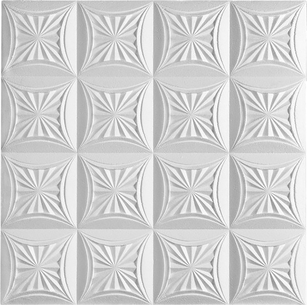 Плитка потолочная бесшовная полистирол белая Формат Сириус 50 x 50 см 2 м  #1