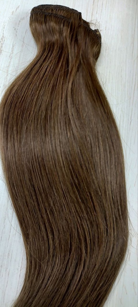 Натуральные волосы на заколках, длина 60см, 120 г, цвет №4A холодный русый  #1