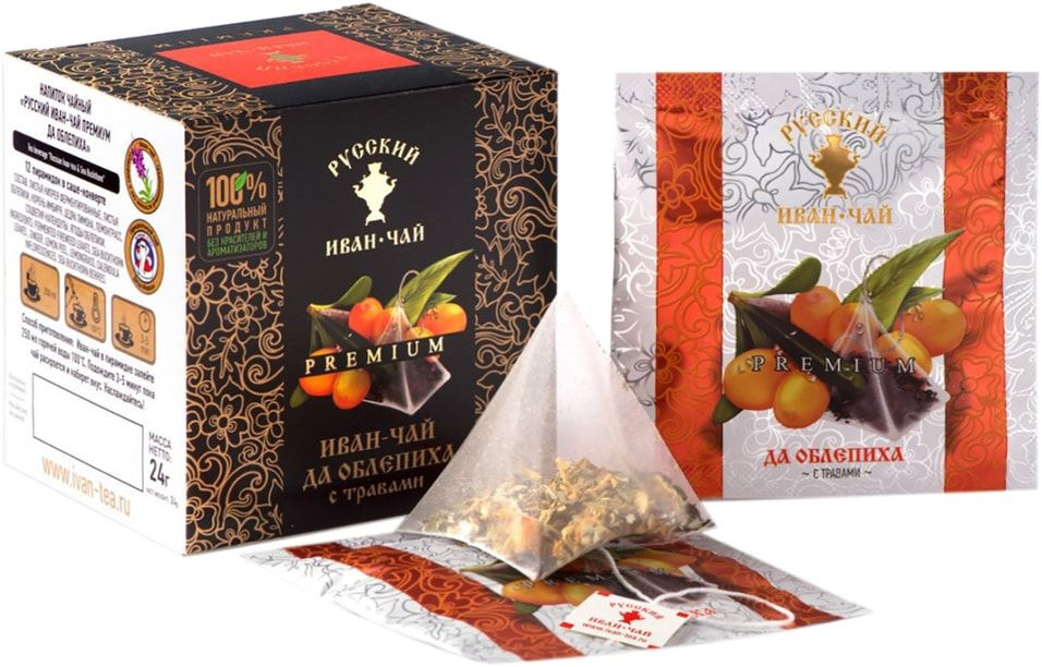 Напиток чайный Русский Иван-чай Premium да облепиха с травами 12*2г 1шт  #1