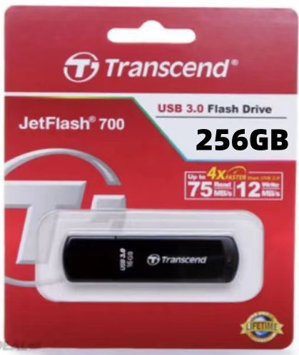 Transcend USB-флеш-накопитель usb флешка 256 ГБ, черный #1