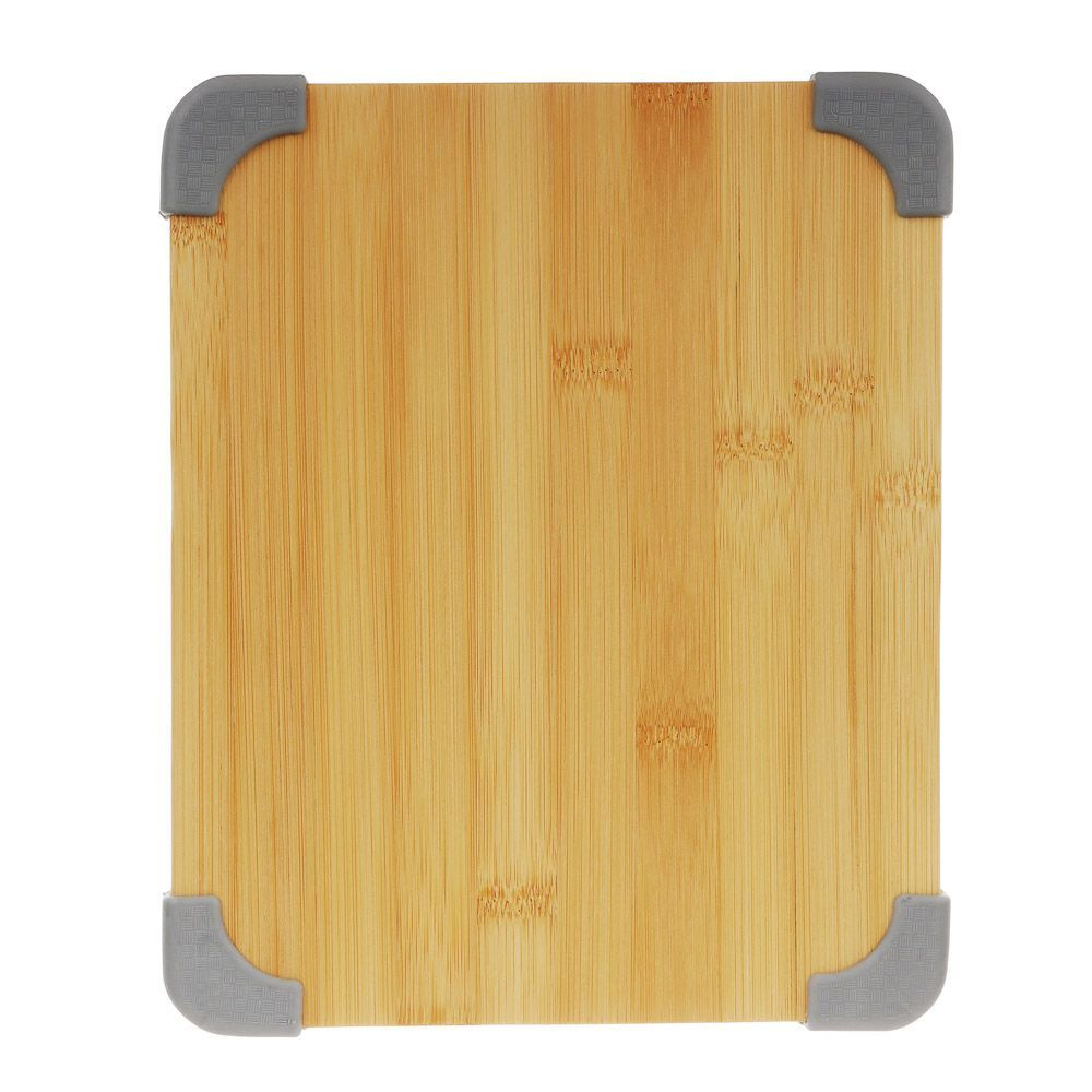 Доска разделочная деревянная с силиконовыми накладками, бамбук, 27х22х1,5 см  #1