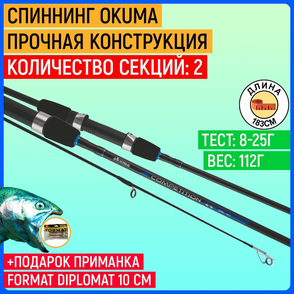 Удилище Okuma Competition Spin 6'0" 8-25g 2sec #1