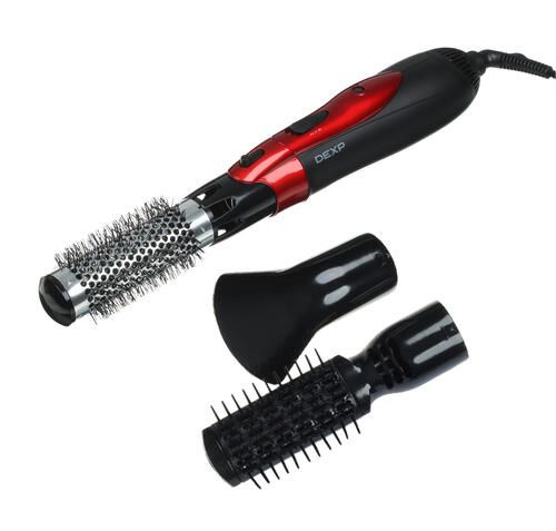 DEXP Фен-щетка для волос Для укладдки волос/78787A3-A3- 800 Вт, скоростей 2, кол-во насадок 3, черный #1
