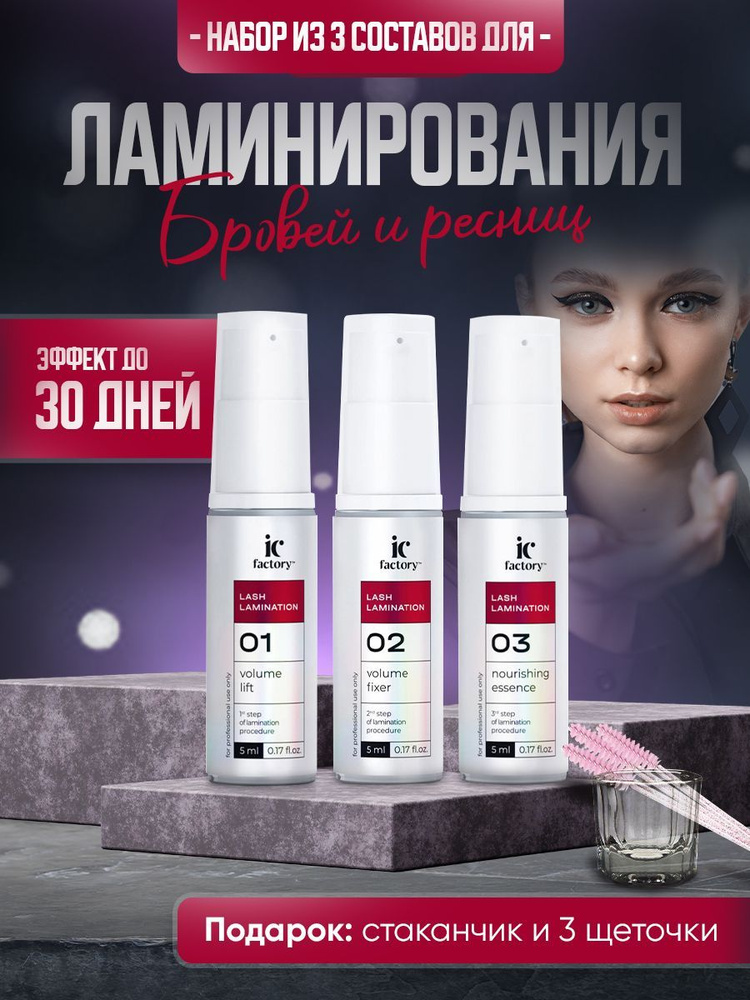 Innovator Cosmetics Набор составов для ламинирования ресниц VOLUME LIFT+ VOLUME FIXER + NOURISHING ESSENCE #1