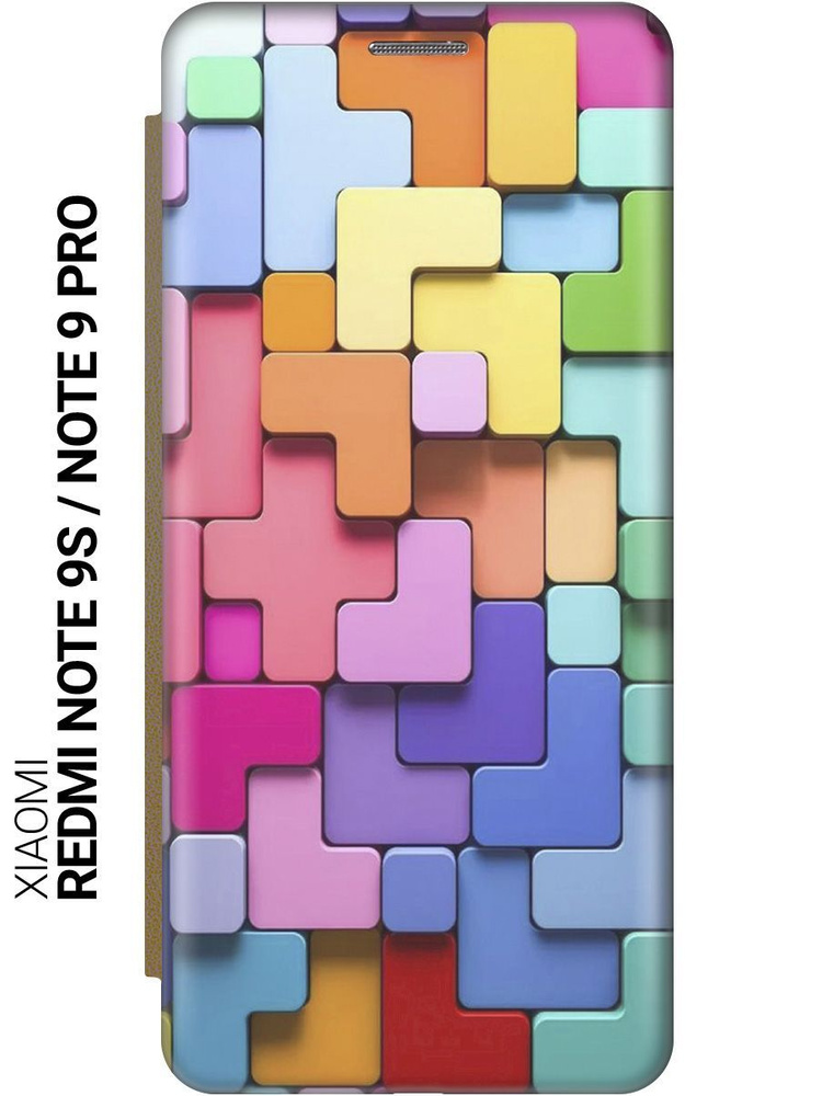 Чехол-книжка на Xiaomi Redmi Note 9s / Note 9 Pro / Сяоми Редми Ноут 9с / Ноут 9 Про с принтом "Паттерн #1