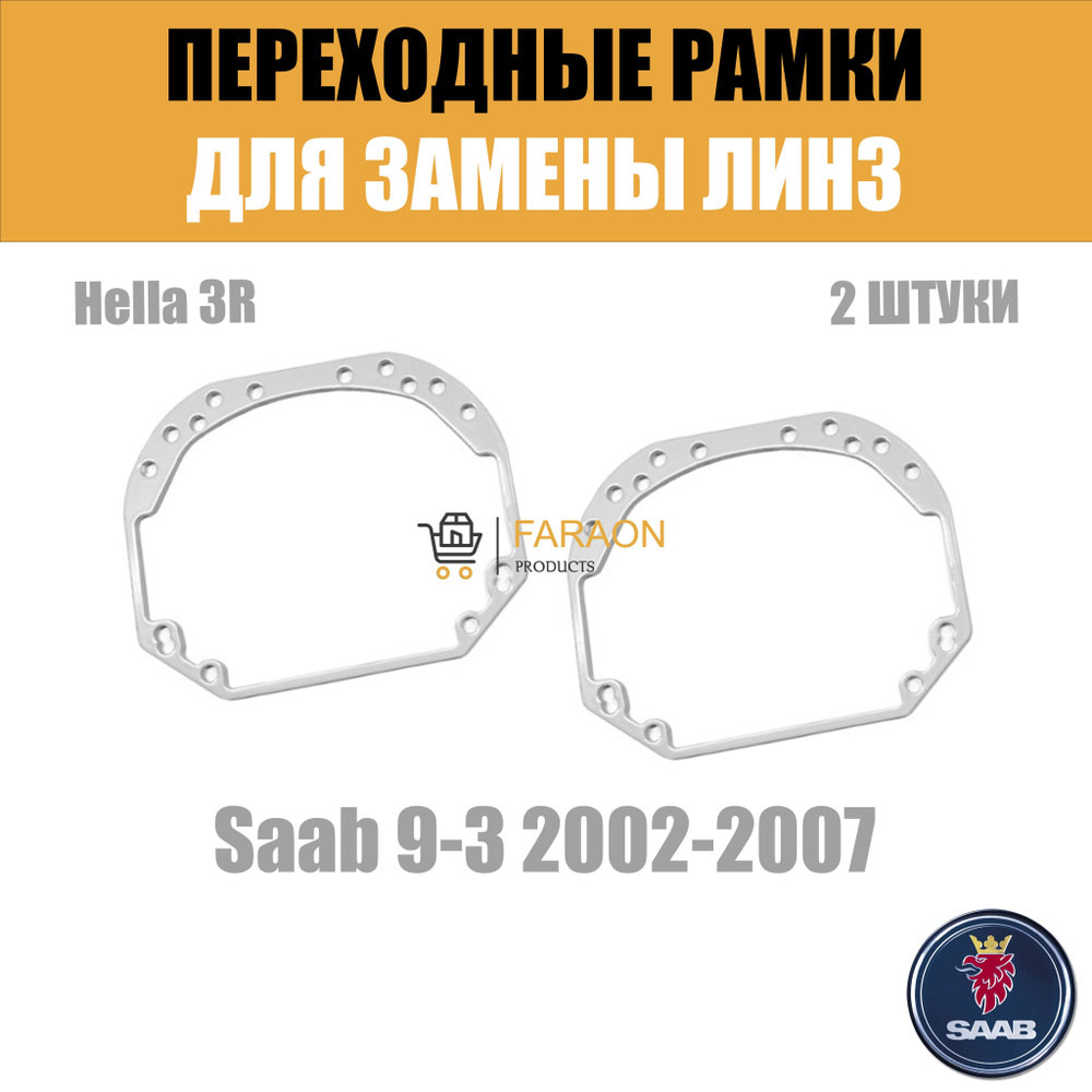Переходные рамки для замены линз №1 на Saab 9-3 2002-2007 Крепление Hella 3R  #1