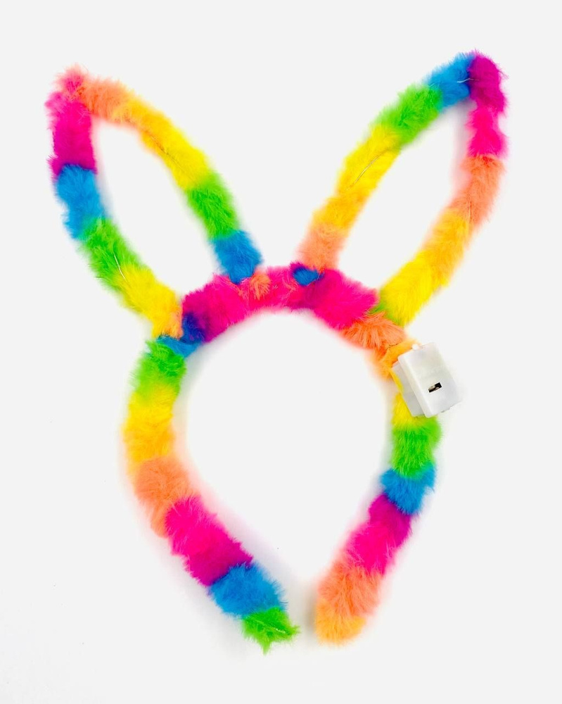 Ободок карнавальный светящийся "Ушки-радуга" Световые ободки  #1