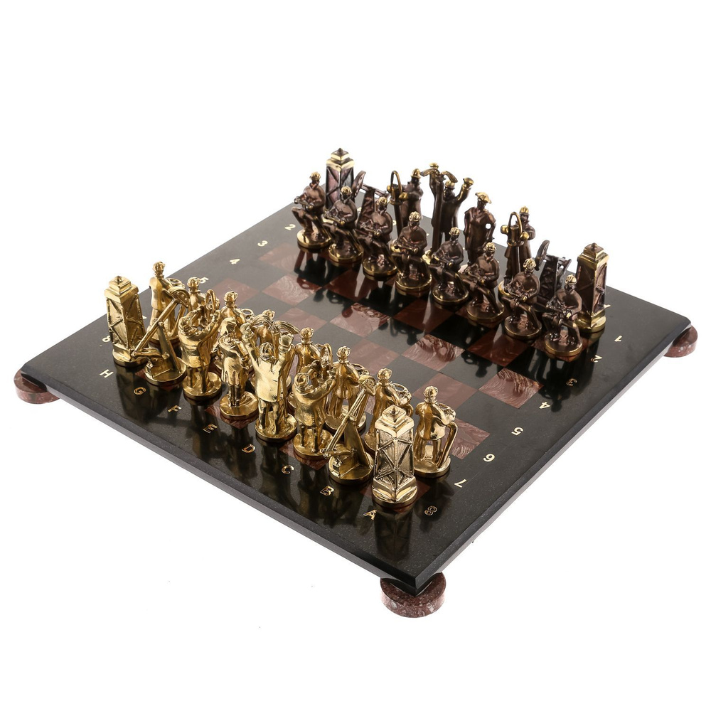 Шахматы из камня "Нефтяники" 40х40 см #1