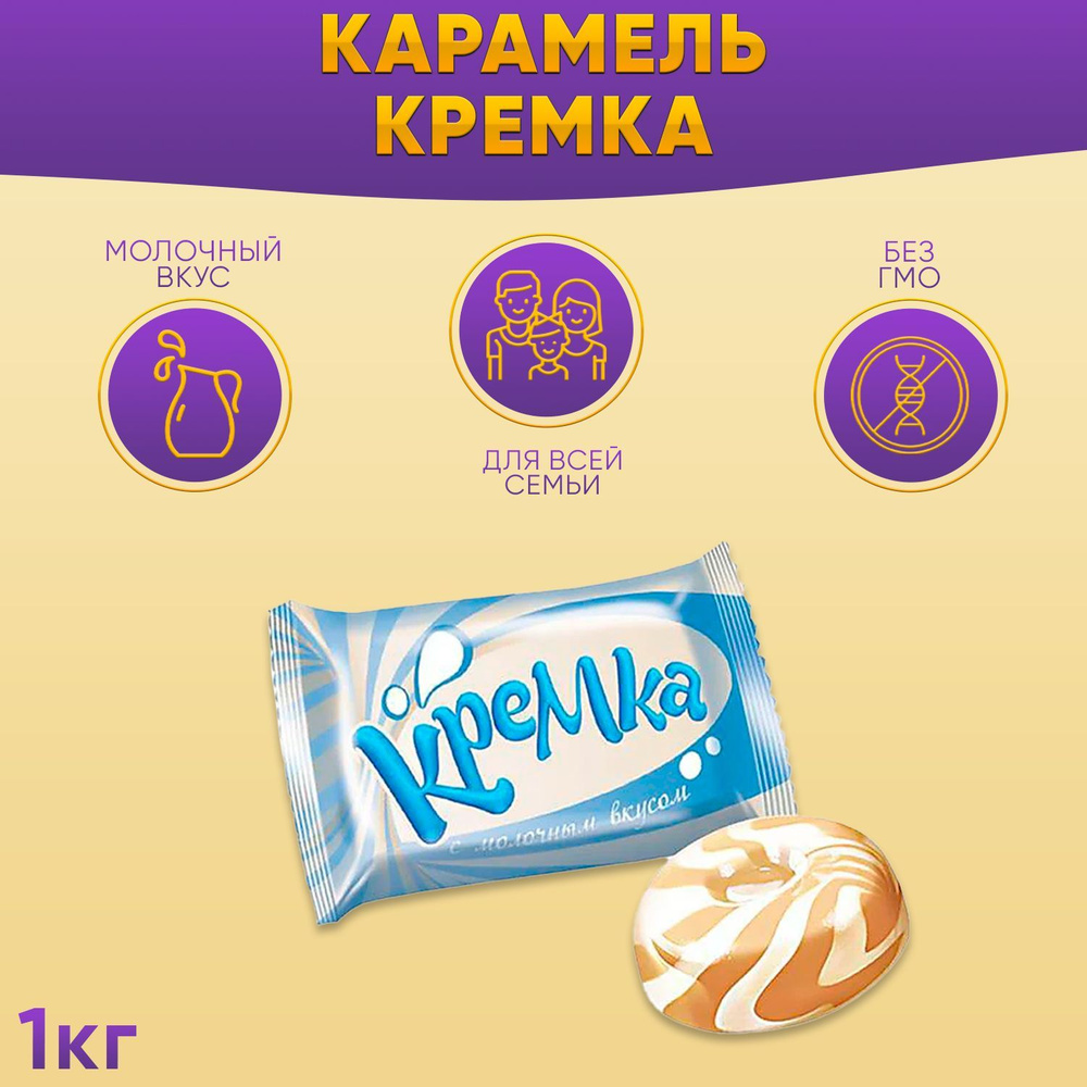 Карамель Кремка леденцовая с молочным вкусом 1000 гр КДВ #1