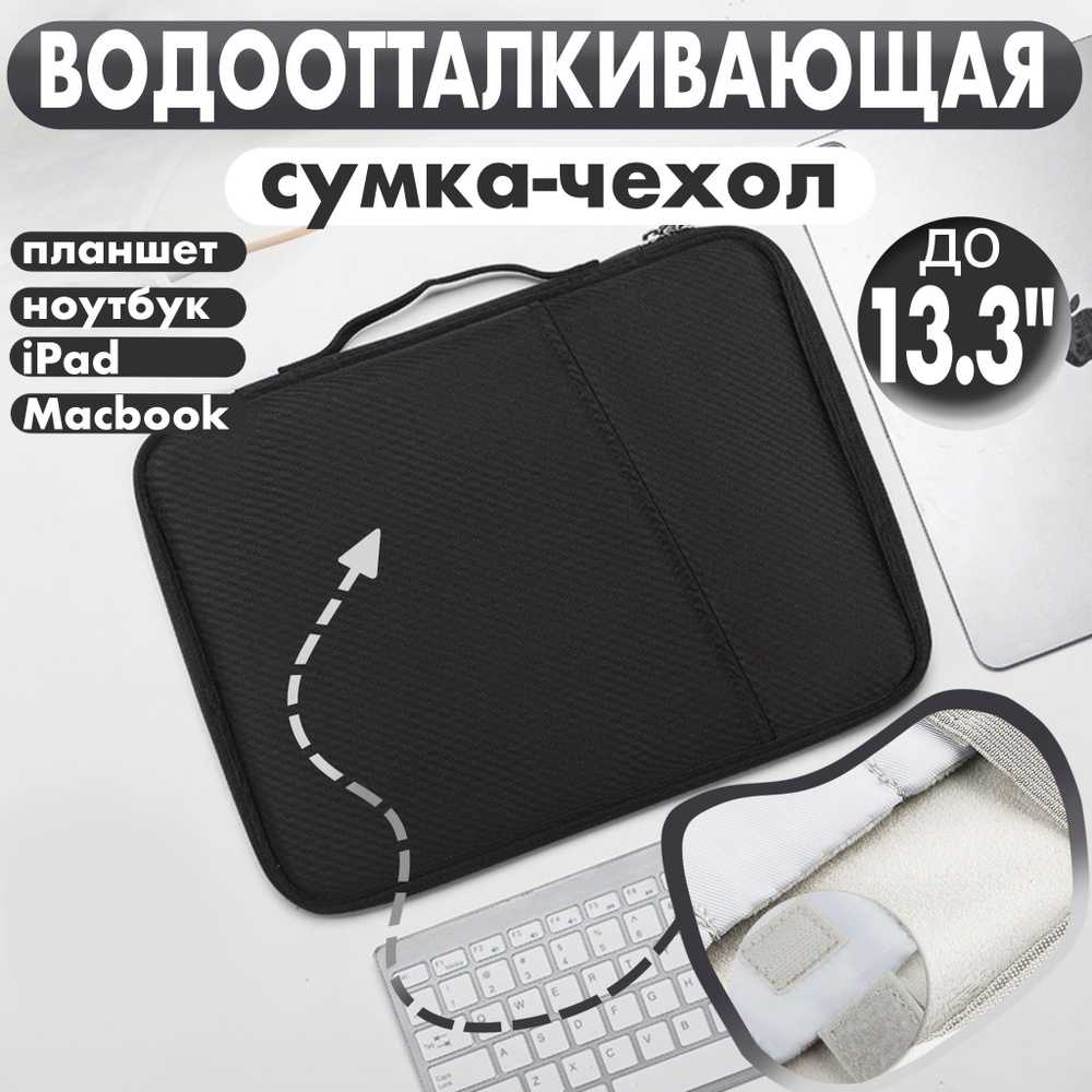 Универсальная сумка чехол для ноутбука/планшета 12" - 13.3" дюймов/ папка для MacBook Air M1 (макбук #1