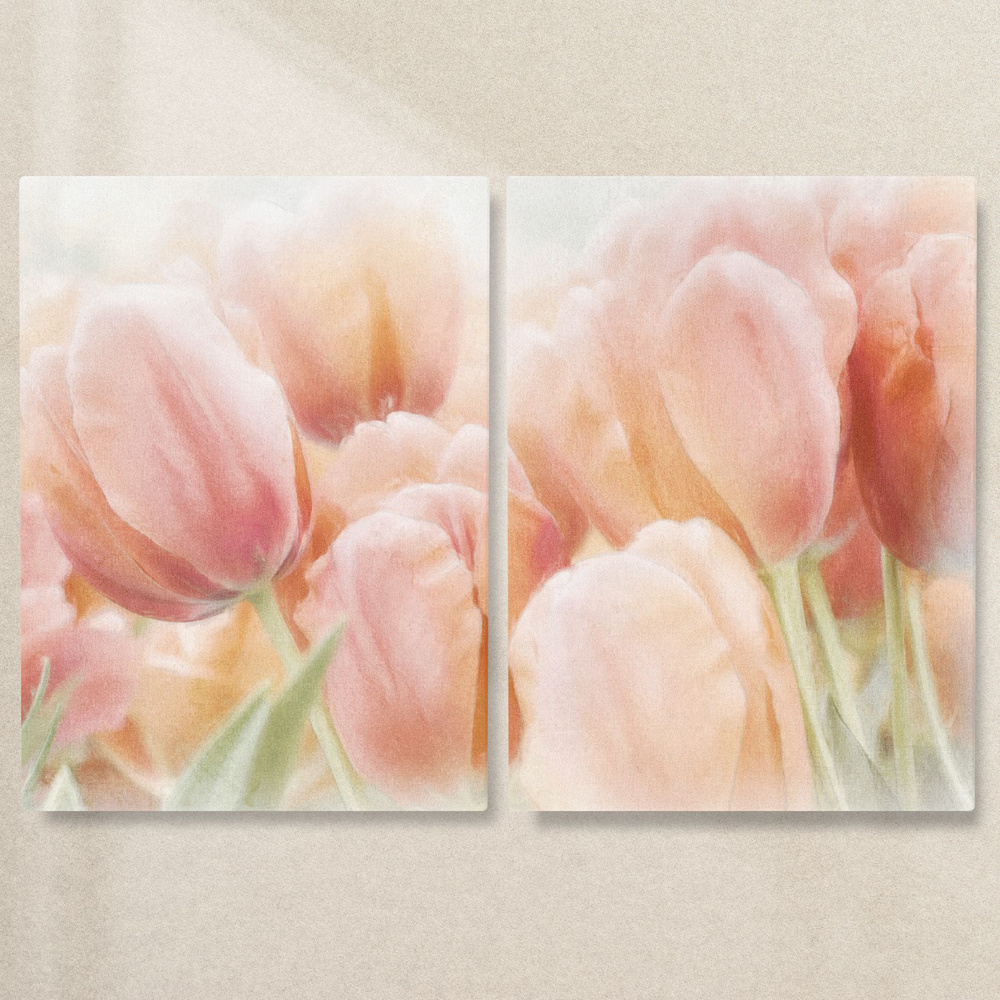 Модульные картины на холсте Postermarket "Тюльпаны" 45х60 см 2 шт.  #1
