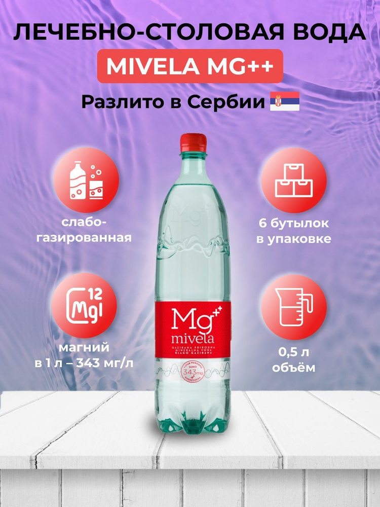 Вода лечебно-столовая Mivela Mg (Мивела) 12 шт по 0,5 л, сл/г, пэт  #1