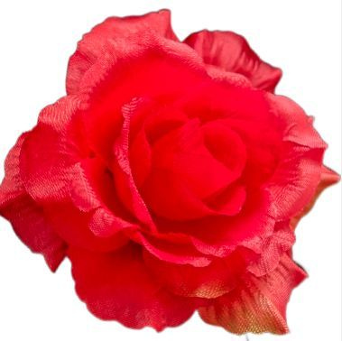 Брошь цветок роза красная "ОСЕННИЙ ВАЛЬС". Высота бутона 7 см. Диаметр 14 см. Цвет красный/оранжевый. #1