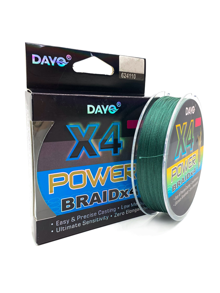 Плетеный шнур DAYO POWER BRAID x4 300м, 4 жилы, 0.12 мм, 8.40 кг #1