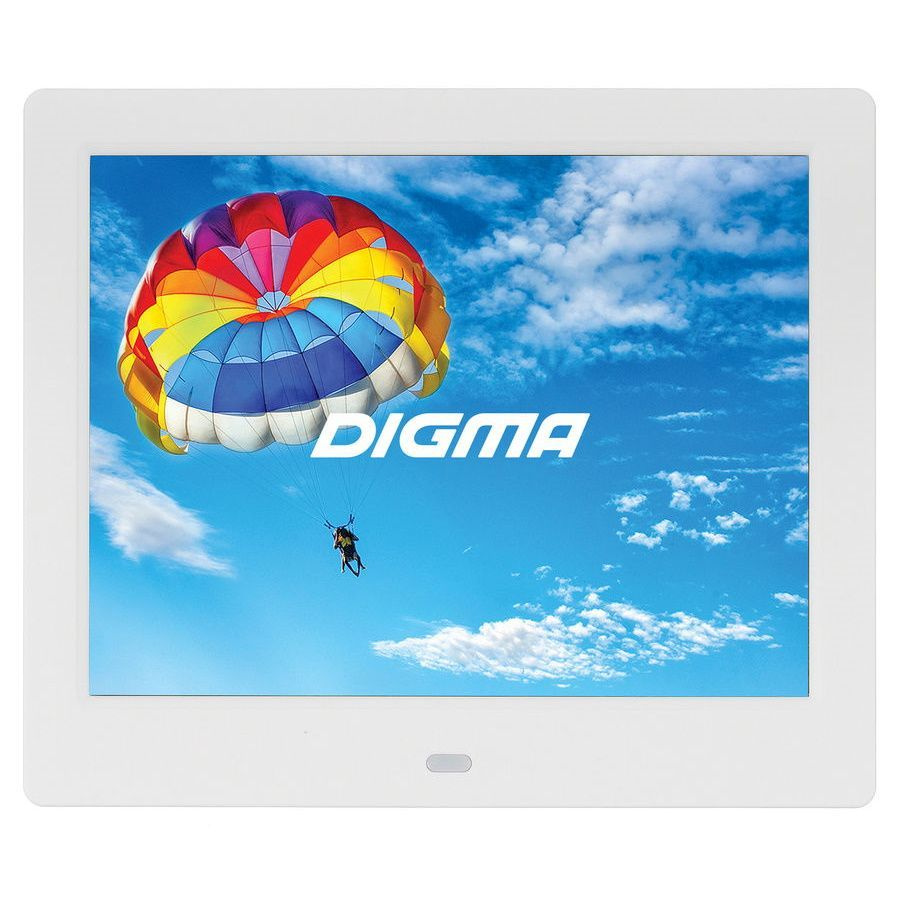 Фоторамка Digma 8" PF-843 IPS 1024x768 белый пластик ПДУ Видео PF843W #1