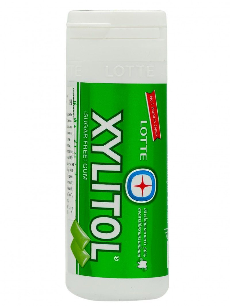 Резинка жевательная Xylitol Lime Mint "Лайм и мята", Thai Lotte, пл/бан (2банки х 29гр)  #1