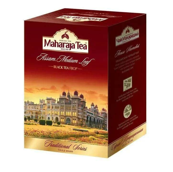 Чай черный байховый Махараджа Ассам СРЕДНИЙ ЛИСТ FBOP Maharaja, 1шт х 100г  #1