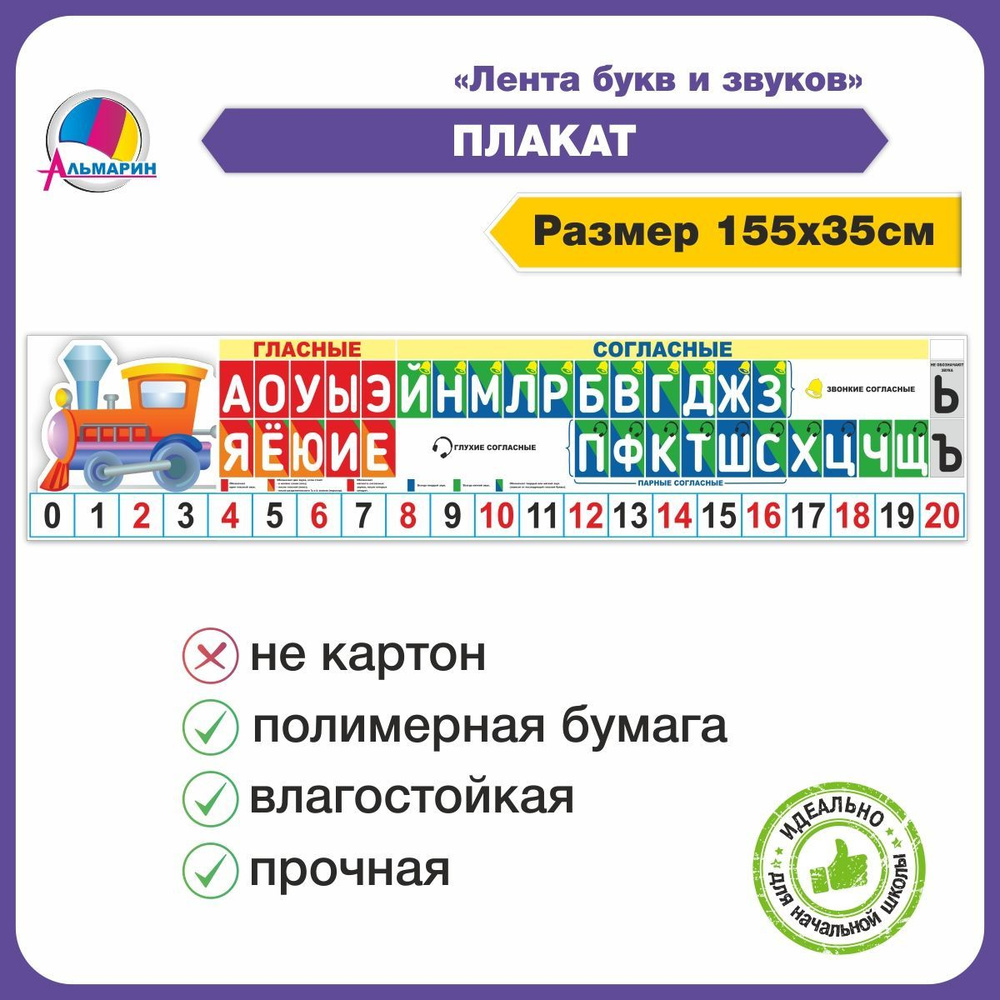 Обучающий плакат ЛЕНТА БУКВ И ЗВУКОВ - купить с доставкой по выгодным ценам  в интернет-магазине OZON (261356688)